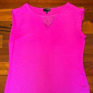 The Limited Fuschia Top with Lace Detail